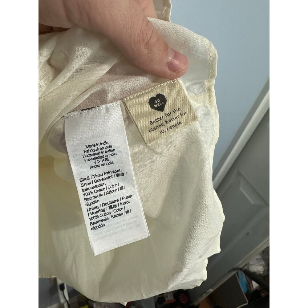 Madewell NWT Lizzie Poplin Off White Puff Sleeve Dress Sz 12 Tiered Mini - Picture 4 of 7